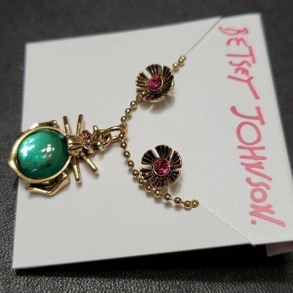 Betsey Johnson gold tone necklace & earring set - Picture 2 of 9